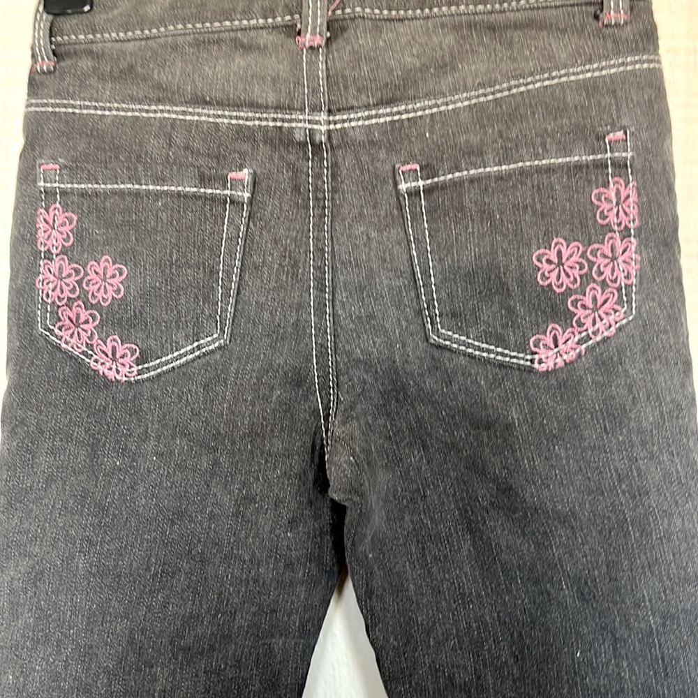CHEROKEE Toddlers Gray Embroidered Jeans 2T